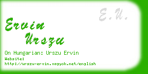 ervin urszu business card